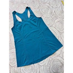Lululemon Run A Marathon Singlet Laser Cutout Tank Top Turquoise Teal Sz 6